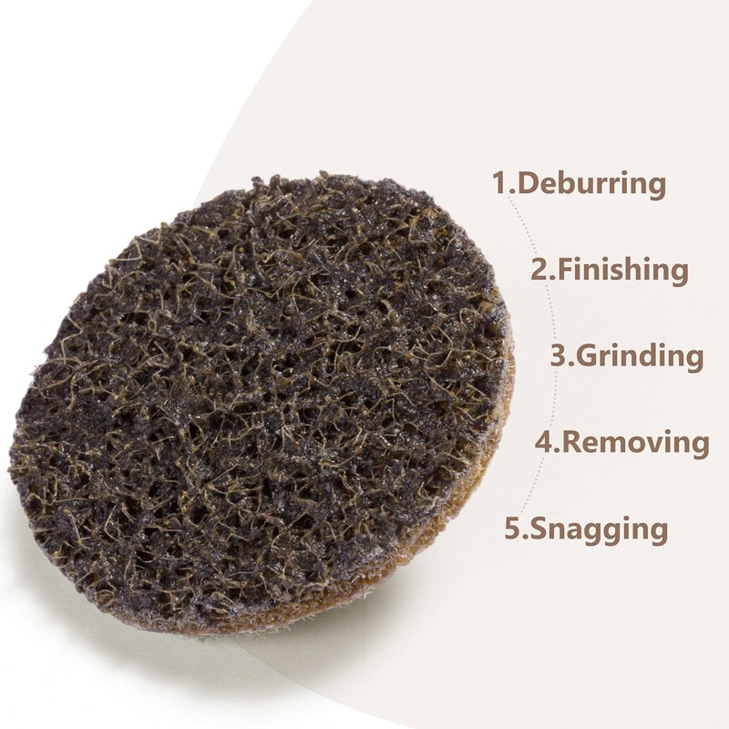 Shawya 25 PCS Sanding Discs 2 Inch Coarse Quick Change Disc with 1/4" Shank Holder Roll Lock Disc Die Grinder Sanding Disc Coarse Surface Conditioning Discs for Burr Finish Rust Paint Removal - Image 3